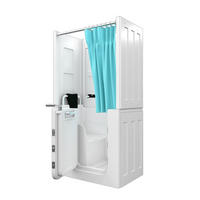 SENIORENDUSCHE und Sitzwanne Tür S08D-TH-A-L 68x110x205cm - Weiß, Glas/Kunststoff (68/110/205cm) - AcquaVapore by Sandra Jentho