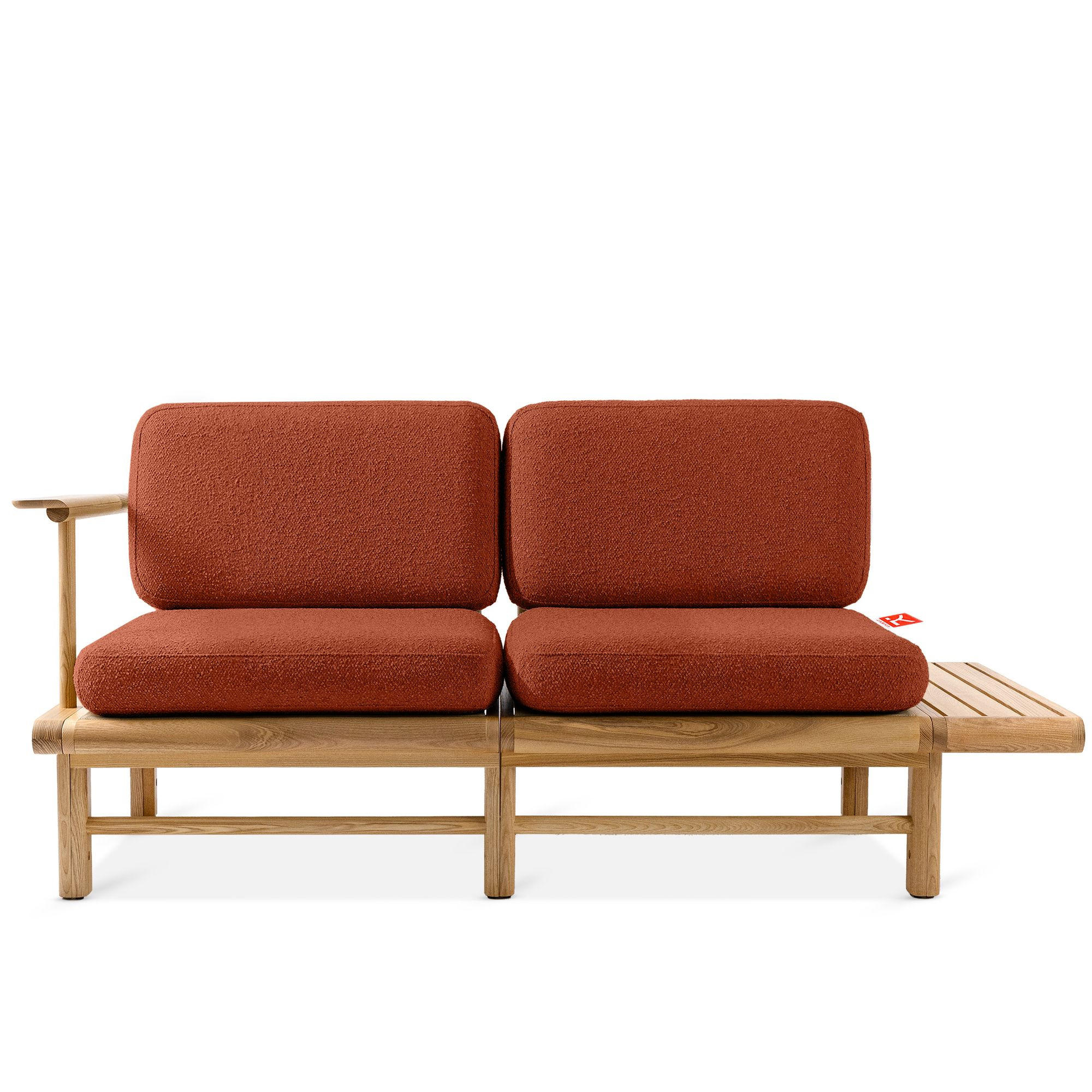 GARTENSOFA ATREDA 2-Sitzer, mit Ablage - Orange, Holz/Textil (175/74/80cm) - KONSIMO®