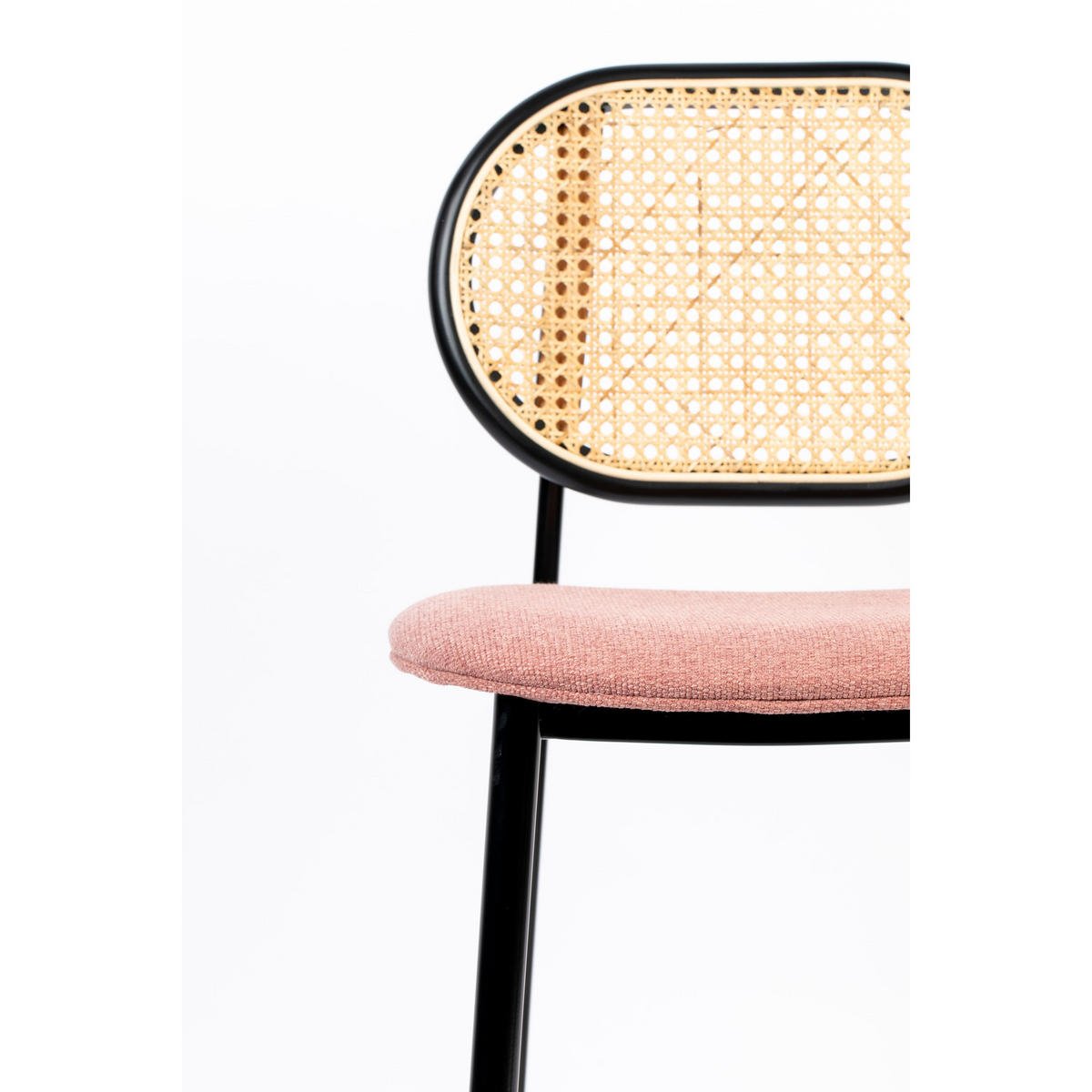 BARHOCKER Spike Rückenlehne 64,5 cm Natur/ Rosa - Pink, Textil (42.5/94/53cm) - Zuiver