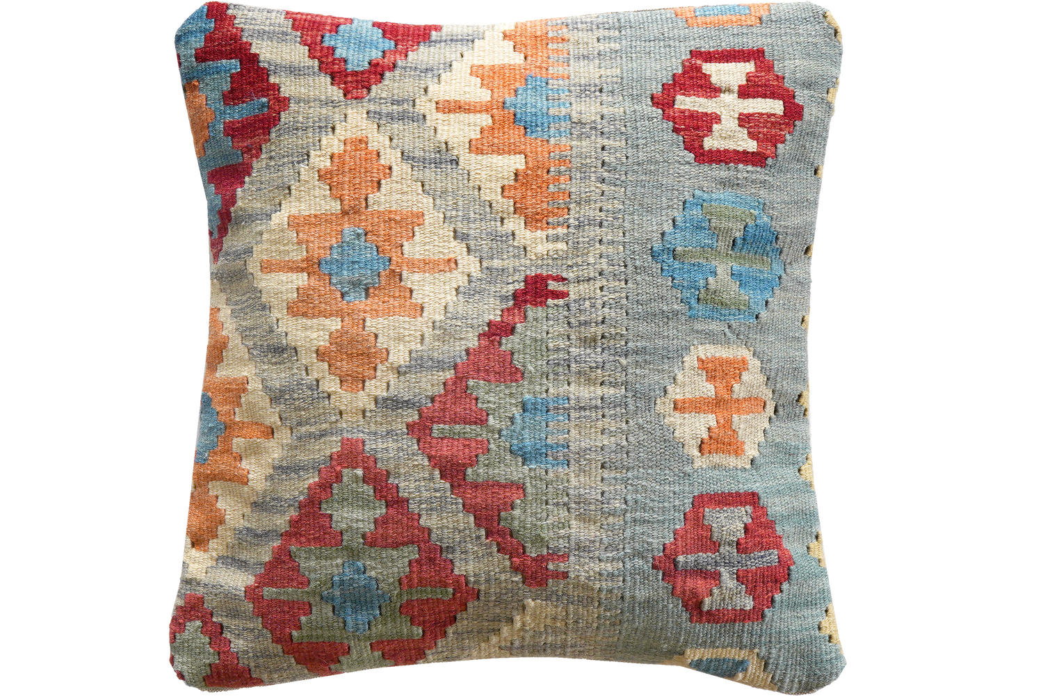 KELIM-KISSEN Mehrfarbig 50/50 cm Schurwolle - Multicolor, Textil (50/50cm) - Looma