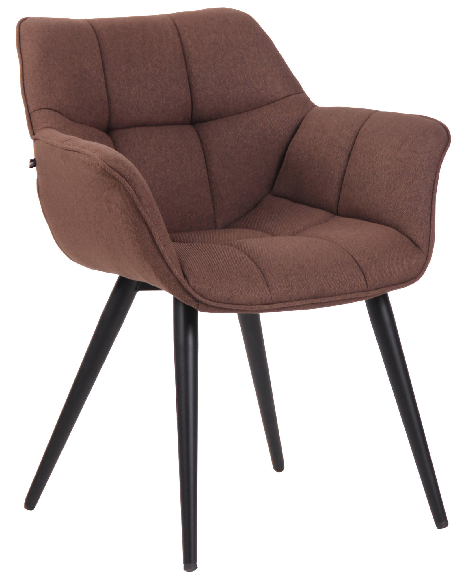 ESSZIMMERSTUHL Rosini Stoff, Gestell Metall matt Schwarz Braun - Schwarz/Braun, Textil/Metall (64/84/60cm) - TPFLiving