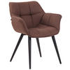 ESSZIMMERSTUHL Rosini Stoff, Gestell Metall matt Schwarz Braun - Schwarz/Braun, Textil/Metall (64/84/60cm) - TPFLiving