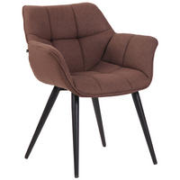 ESSZIMMERSTUHL Rosini Stoff, Gestell Metall matt Schwarz Braun - Schwarz/Braun, Textil/Metall (64/84/60cm) - TPFLiving