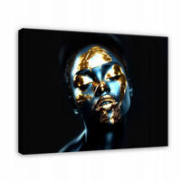 BILDER Abstrakt Frau Gold 60x40 - Multicolor, Holzwerkstoff (60/40cm) - Wallarena