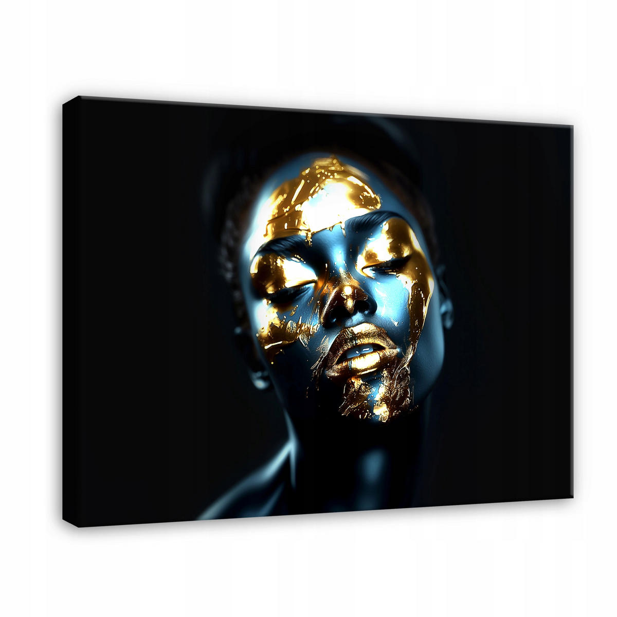 BILDER Abstrakt Frau Gold 60x40 - Multicolor, Holzwerkstoff (60/40cm) - Wallarena