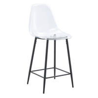 BARHOCKER 2er-Set Transparent Schwarz mit Metallgestell - Schwarz, Metall (45/102/51.2cm) - Meubliv