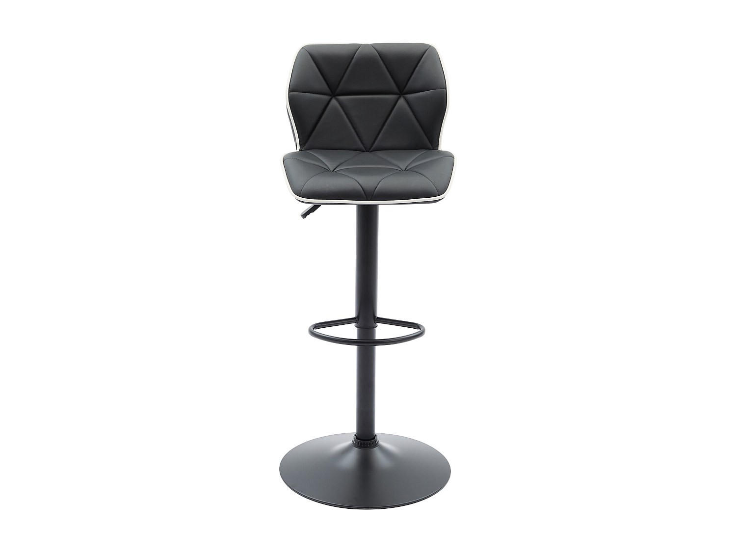 BARHOCKER - 45 cm x 51 cm - Kunstleder - Schwarz CALVIN - Schwarz, Leder (45/109/51cm) - Vente-Unique