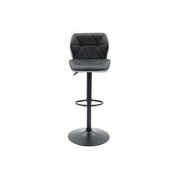 BARHOCKER - 45 cm x 51 cm - Kunstleder - Schwarz CALVIN - Schwarz, Leder (45/109/51cm) - Vente-Unique