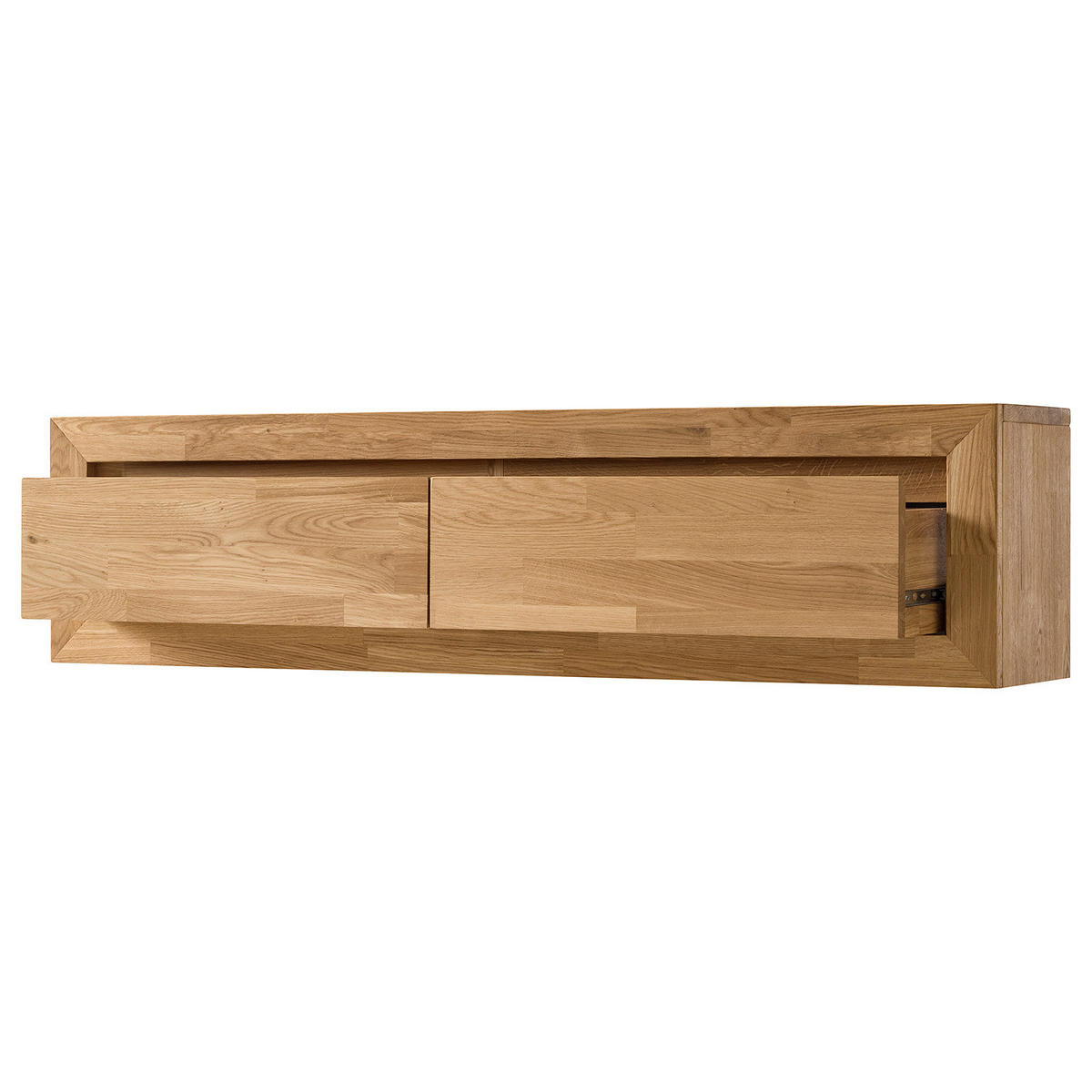 HÄNGEKOMMODE - Eiche massiv - Eichefarben, Holz (120/30/25cm) - home24