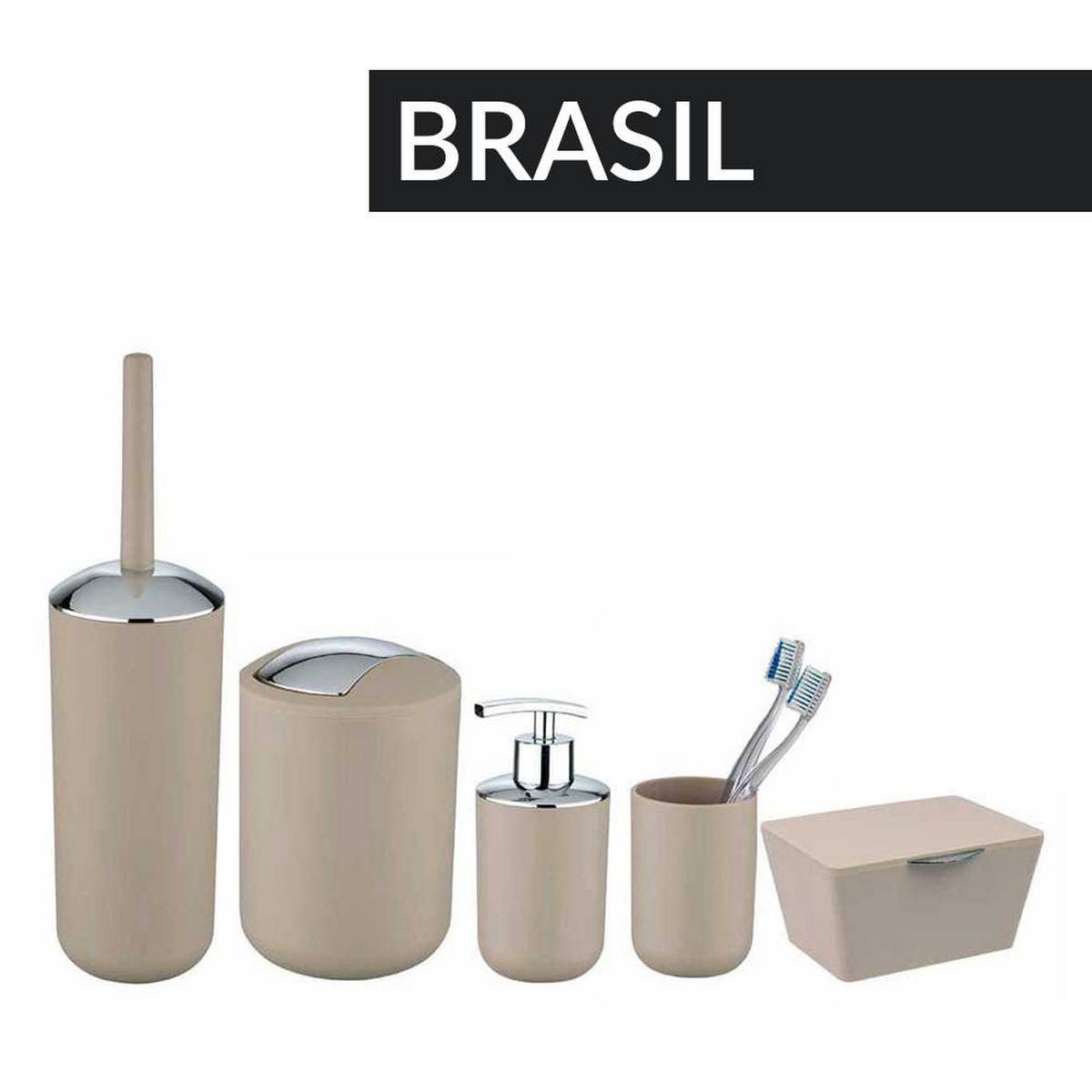 MÜLLTONNE beige - Brasil 6,5 l 11/11/31 cm - Beige, Kunststoff (11/31/11cm) - Wenko