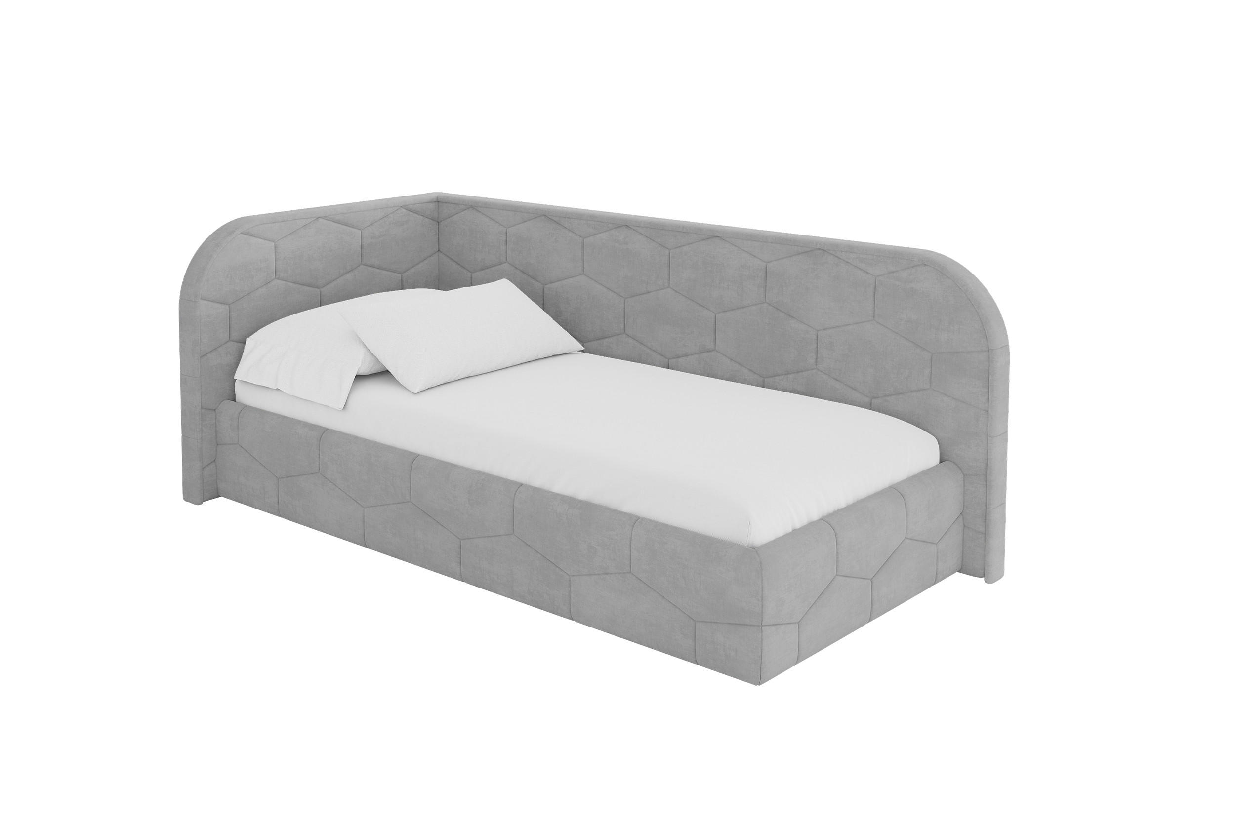 ALTDECOR JEDNOLŮŽKOVÁ POSTEL pro mládež s úložným prostorem a matrací H3/H4, vpravo - JAXY 80x200 šedá