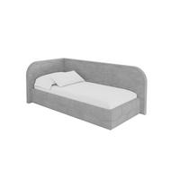 EINZELLBETT Jugendbett mit Bettkasten und Matratze H3/H4, Rechts - JAXY 90x200 Grau - Silberfarben, Holzwerkstoff/Textil (90/200cm) - ALTDECOR