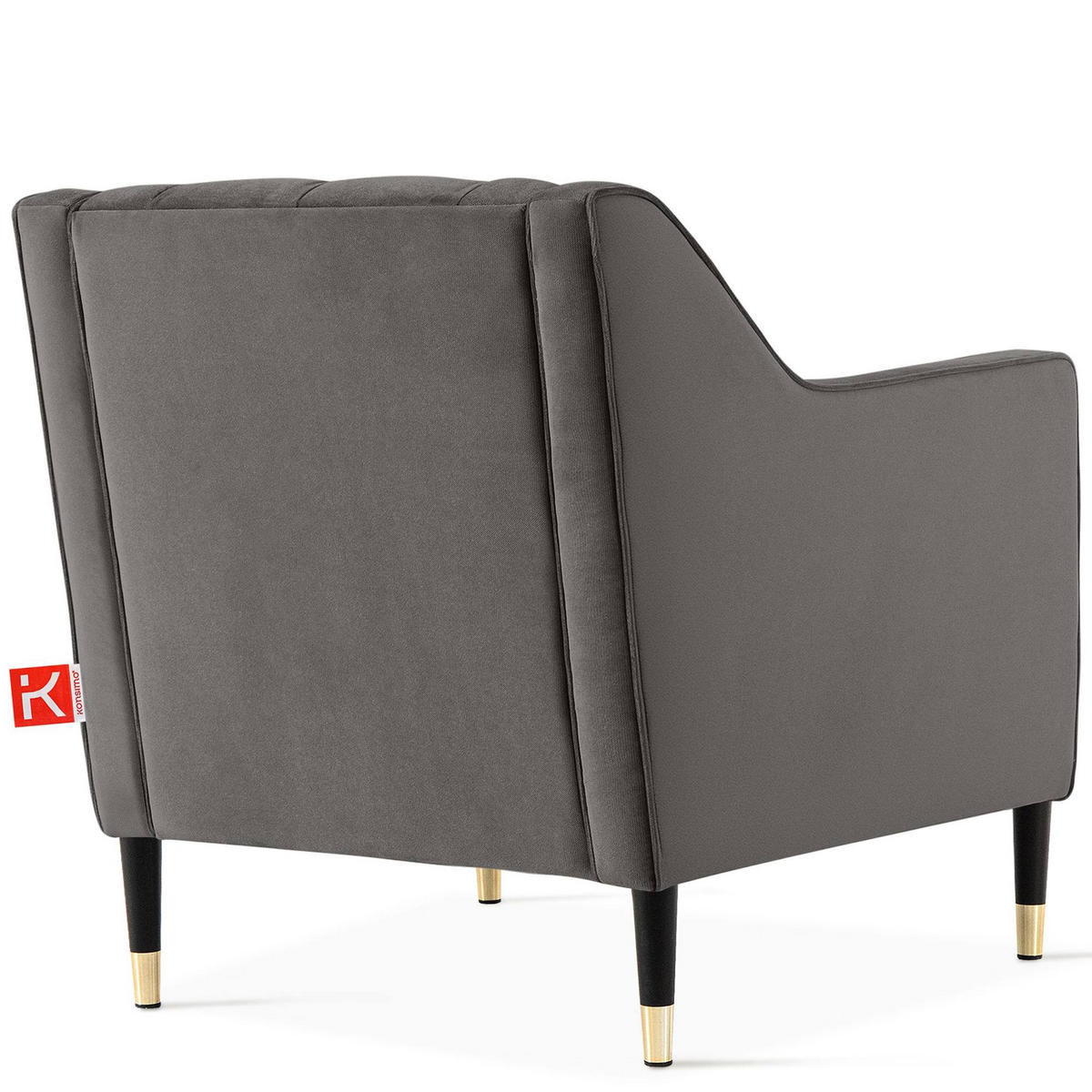 SESSEL NOMUS Kunstleder, gesteppt, Grau - Wengefarben/Grau, Holz/Holzwerkstoff (77/78/80cm) - KONSIMO®