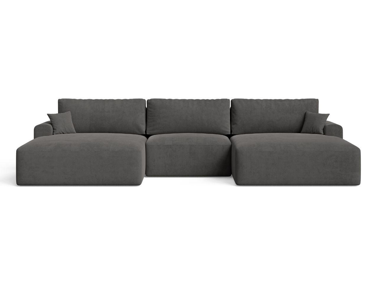 ECKSOFA U Serene Dunkelgrau - Dunkelgrau, Holz/Textil (391/145cm) - Graingold