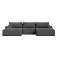 ECKSOFA U Serene Dunkelgrau - Dunkelgrau, Holz/Textil (391/145cm) - Graingold