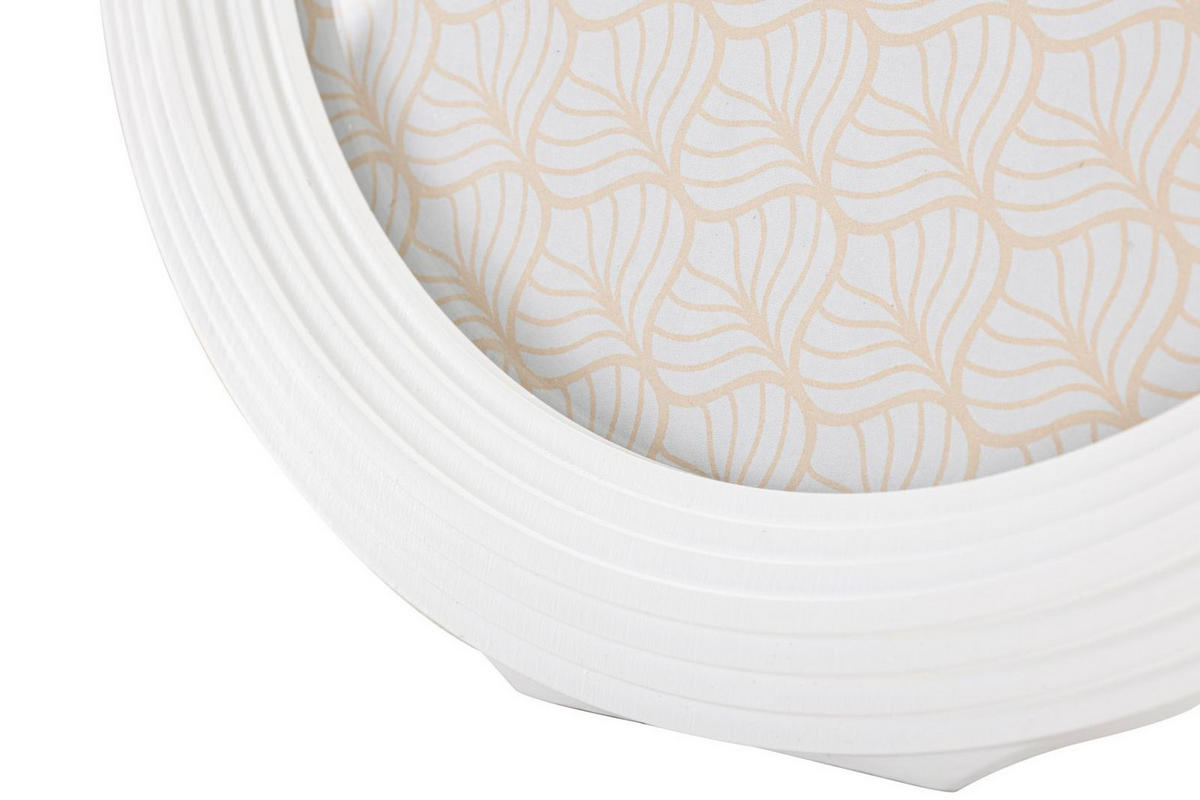 RAHMEN Oval Stuckatur 25/30 cm - Weiß, Kunststoff (25/30/2cm) - Mauro Ferretti