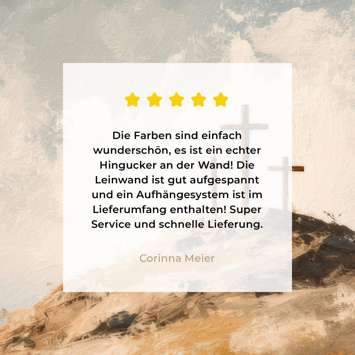 LEINWANDBILD Hügel - Abstrakt - Christentum - Kreuz Groß 140x90 cm - Hellgrau, Textil (140/90cm) - MuchoWow