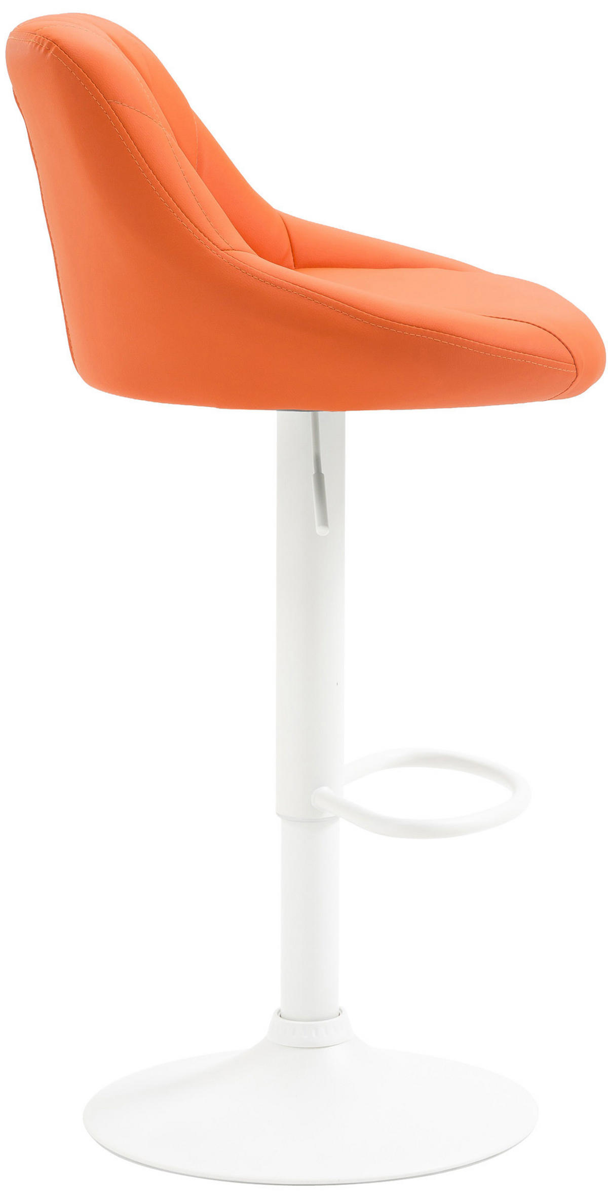 BARHOCKER Lederlook orange - Orange/Weiß, Textil/Metall (46/83/49cm) - CLP