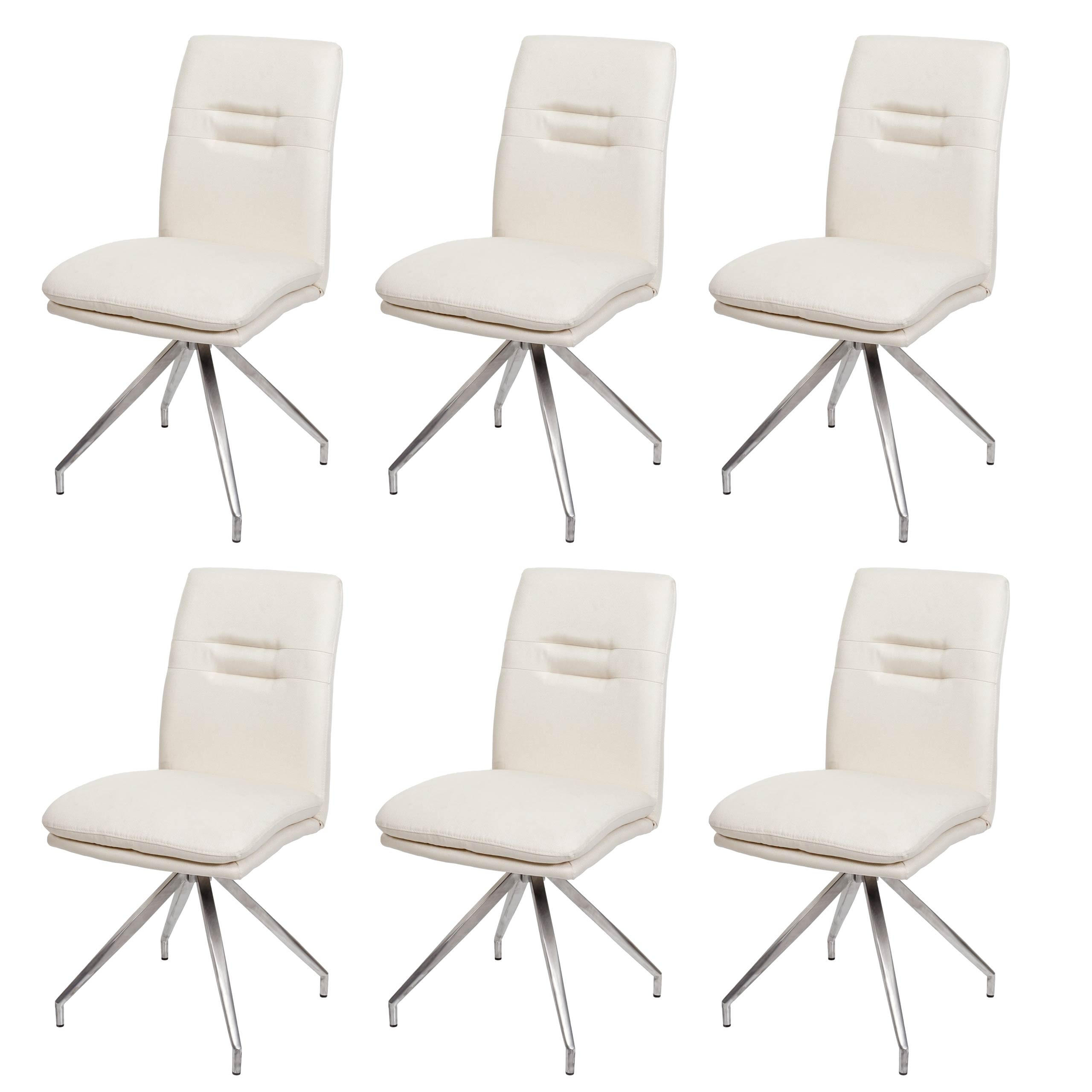 ESSZIMMERSTUHL Cremeweiß 6er-Set - Weiß, Textil (47/90/60cm) - MCW