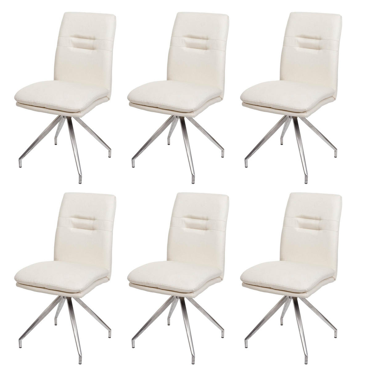 ESSZIMMERSTUHL Cremeweiß 6er-Set - Weiß, Textil (47/90/60cm) - MCW