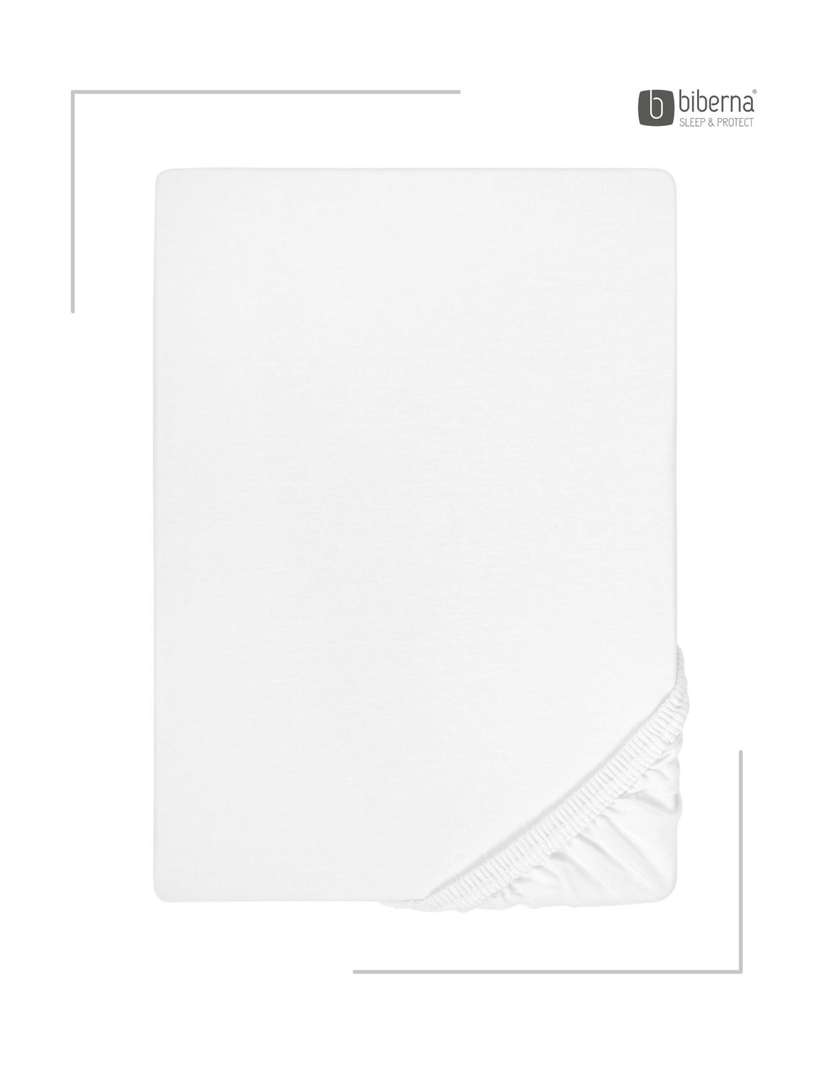 SPANNBETTTUCH Basic Jersey weiss, 90x190 cm - 100x200 cm - Weiß, Textil (100/200cm) - biberna Sleep & Protect