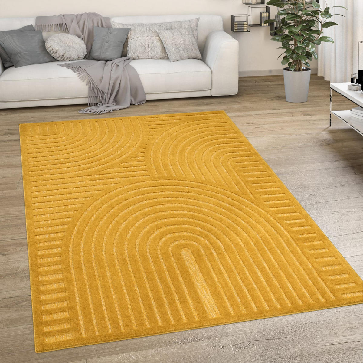 OUTDOORTEPPICH 60/100 cm Livorno 674 - Gelb, Kunststoff (60/100cm) - Paco Home