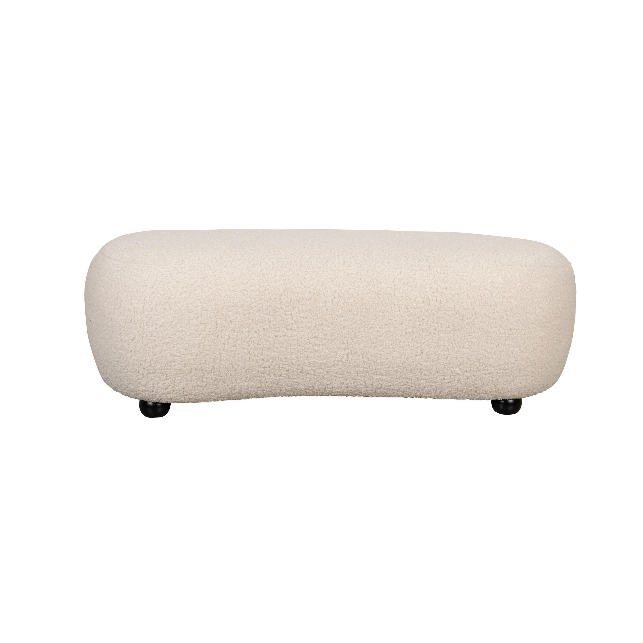 SITZHOCKER Noxx Pouf/ Organisch Geformt Bouclé Weiß - Weiß, Kunststoff (46/41/120cm) - Housecraft Living