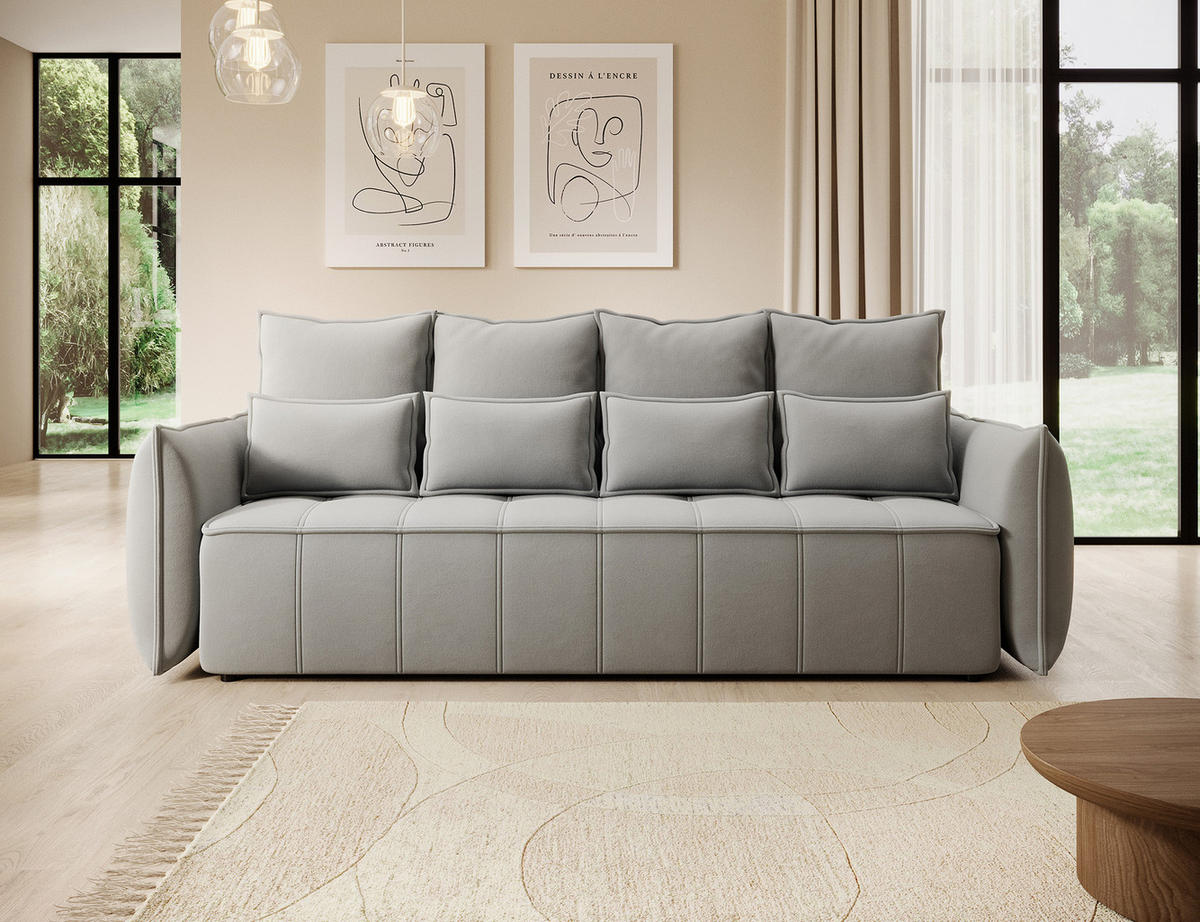 SCHLAFSOFA WELSH - Grau (SOLA 04) - Grau, Holzwerkstoff (242/94/106cm) - Möblo