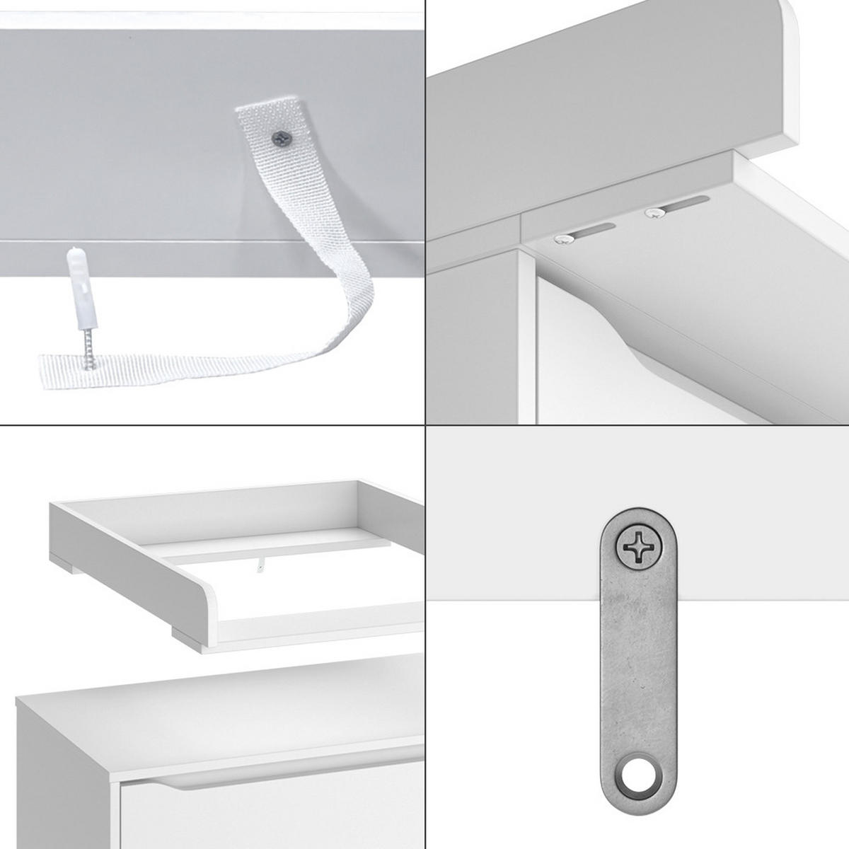 PŘEBALOVACÍ PULT Wicko Bílá - bílá, kompozitní dřevo (60/10/76cm) - Vicco