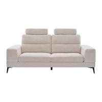 SOFA - 3 Personen - stoff - beige Udalio - Beige, Textil/Metall (215/86/123cm) - Vente-Unique