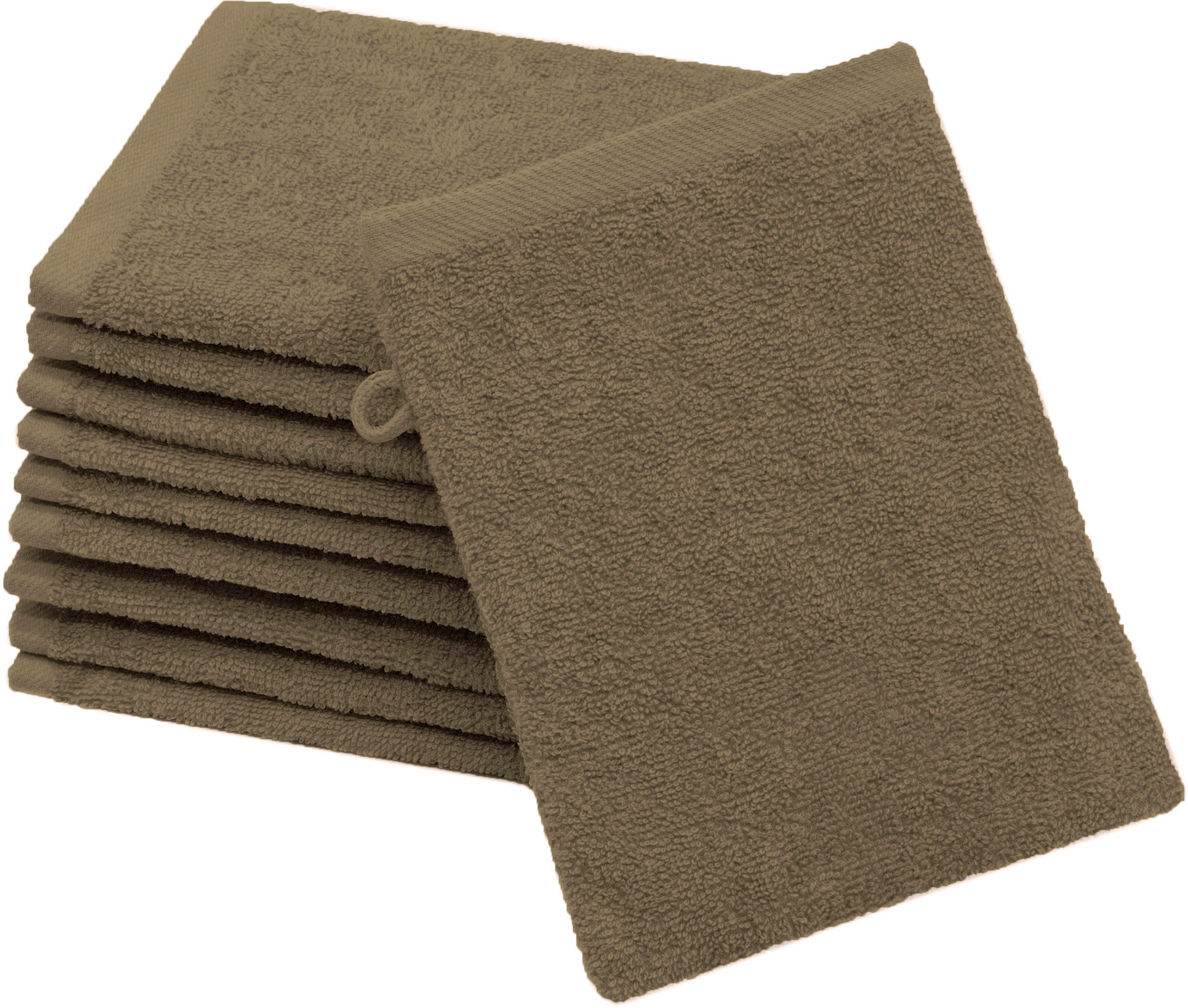 WASCHHANDSCHUH, 10er-Set, 16x21 cm, 100% Baumwolle, Braun - Braun, Textil (16/21cm) - Zollner