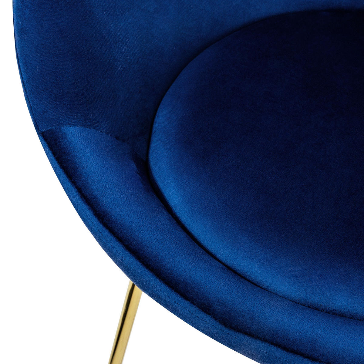 STUHL Samt blau - Blau, Metall (58/74/65cm) - ML-DESIGN