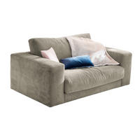 LOVESEAT MADELINE Granit Cord - Greige/Schwarz, Kunststoff/Textil (170/86/127cm) - KAWOLA