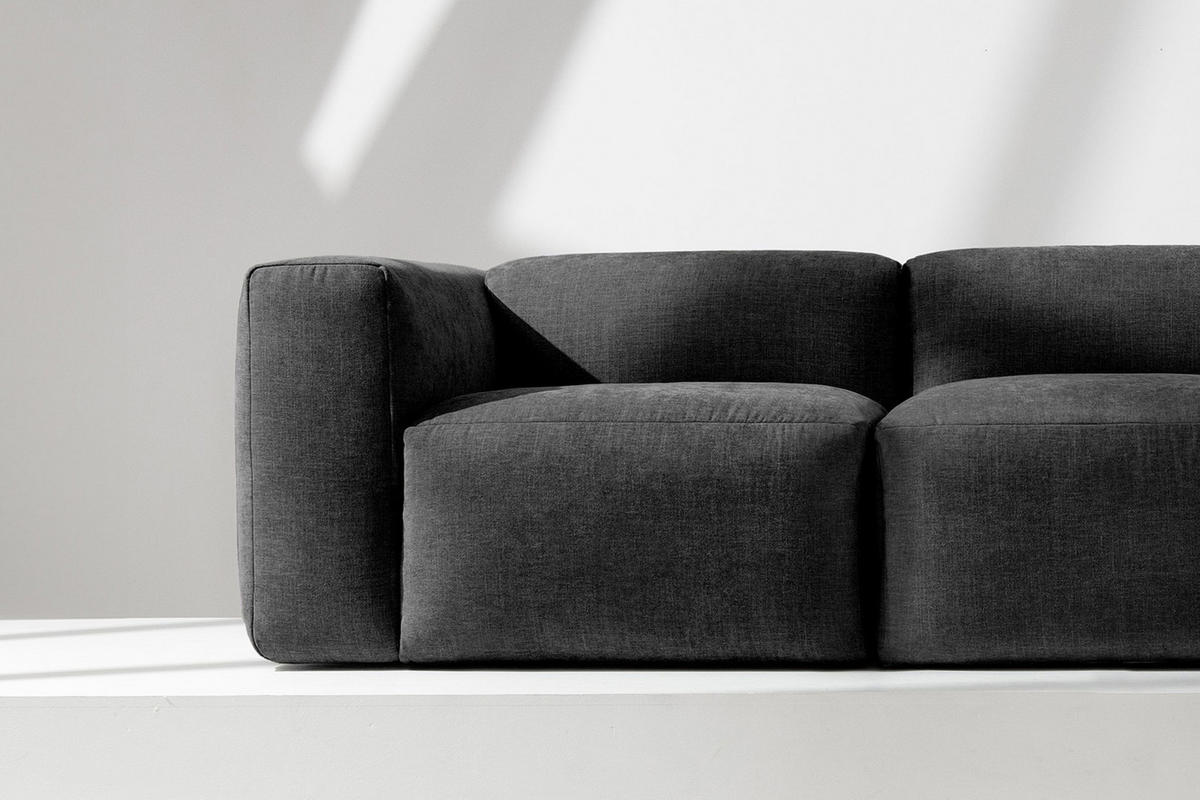 3-SITZER-MODULSOFA BUFFO mit extrem weicher und bequemer Sitzfläche, Gewebestoff, graphit - Graphitfarben, Textil (290/73/96cm) - KONSIMO®
