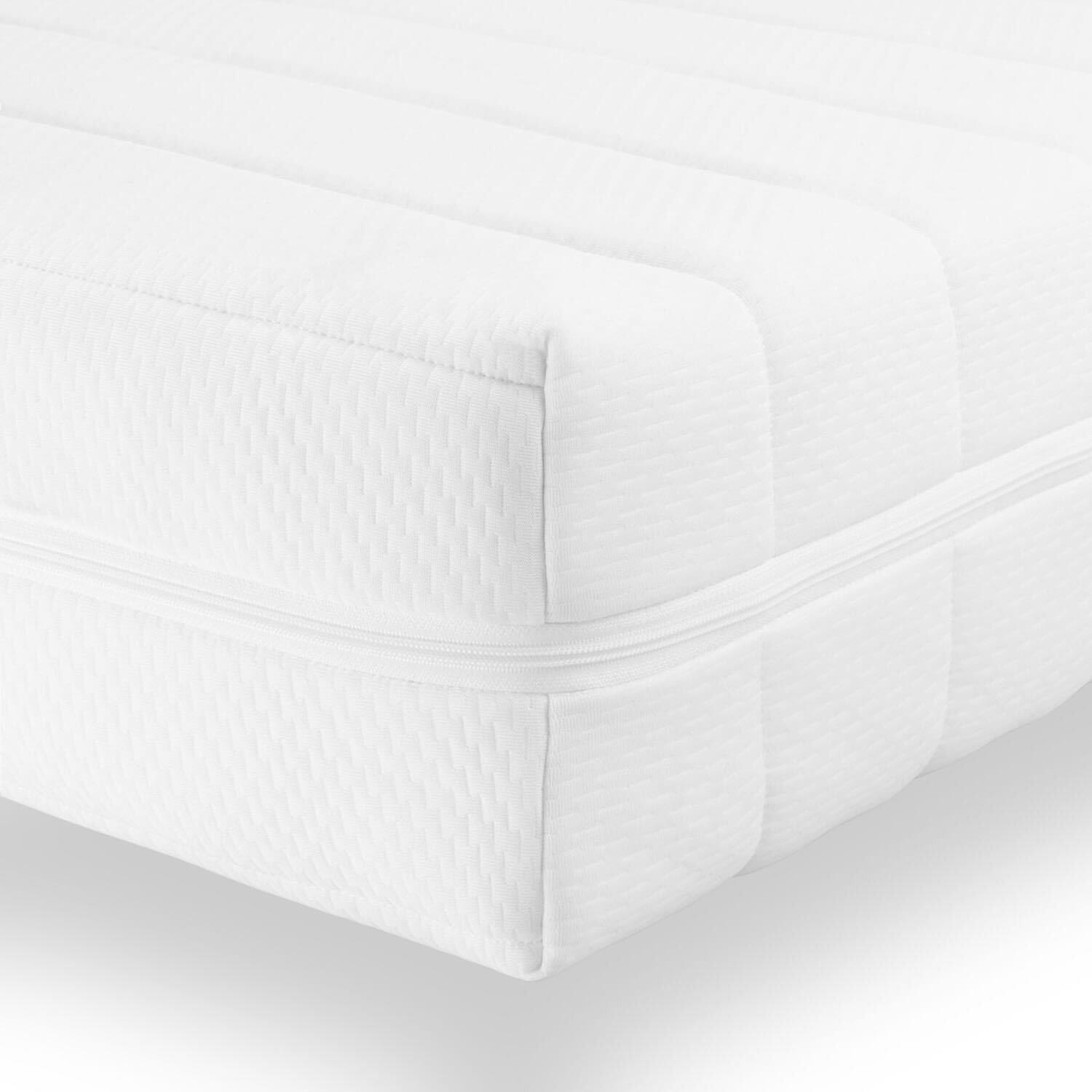 MATRATZE 100x200 H2H3 Wendematratze, 7-Zonen Kaltschaummatratze 100x200 - Öko Tex zertifiziert - waschbarer Bezug - Weiß, Textil (100/200cm) - Sleepneo