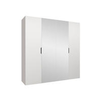 DREHTÜRENSCHRANK Malaga 200 mit Frontspiegel - Weiß, Holzwerkstoff (200/202/52cm) - MIRJAN24