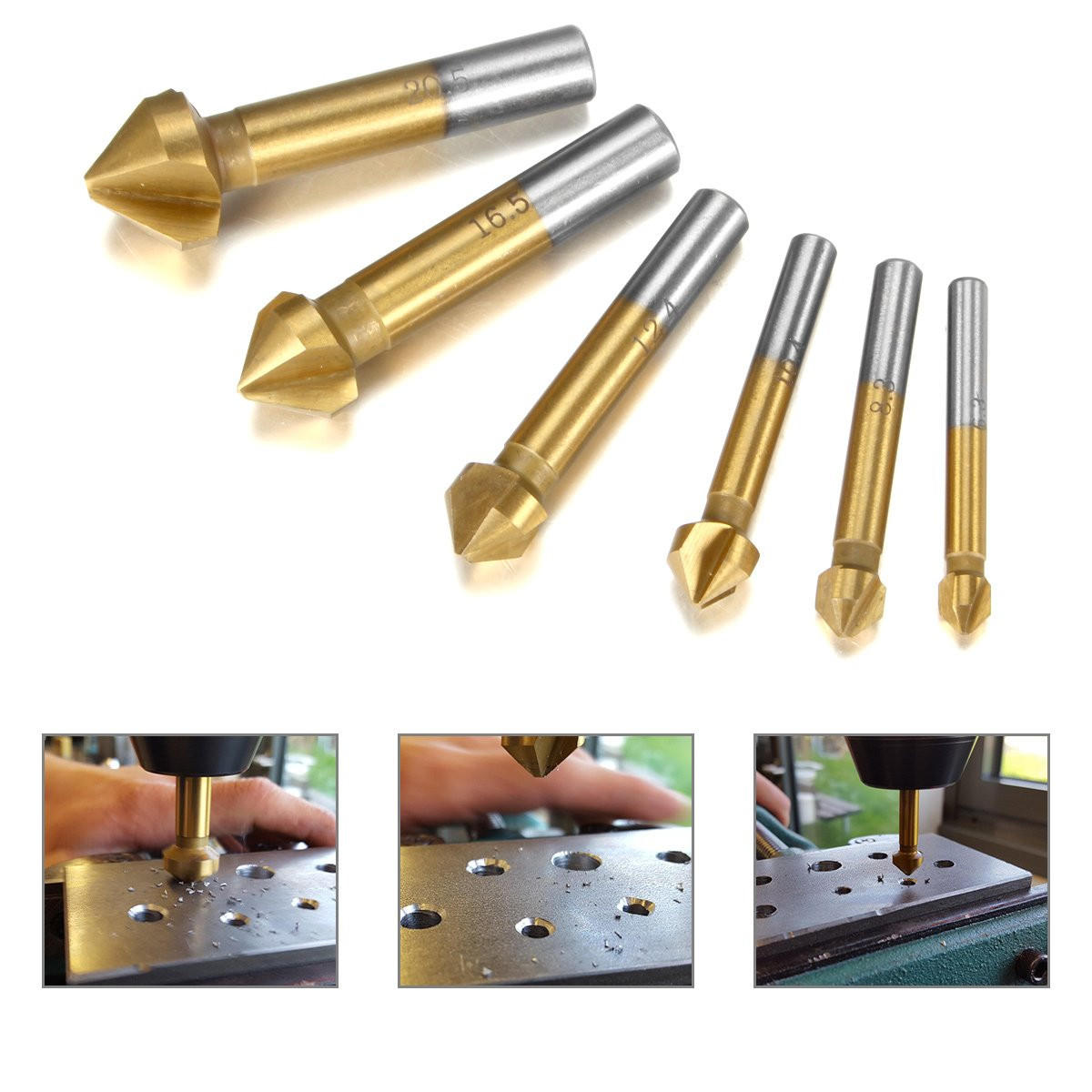 BIT-SATZ，6ARTIKEL - Gelb, Metall (2.1/2.1/6cm) - LIBRATON