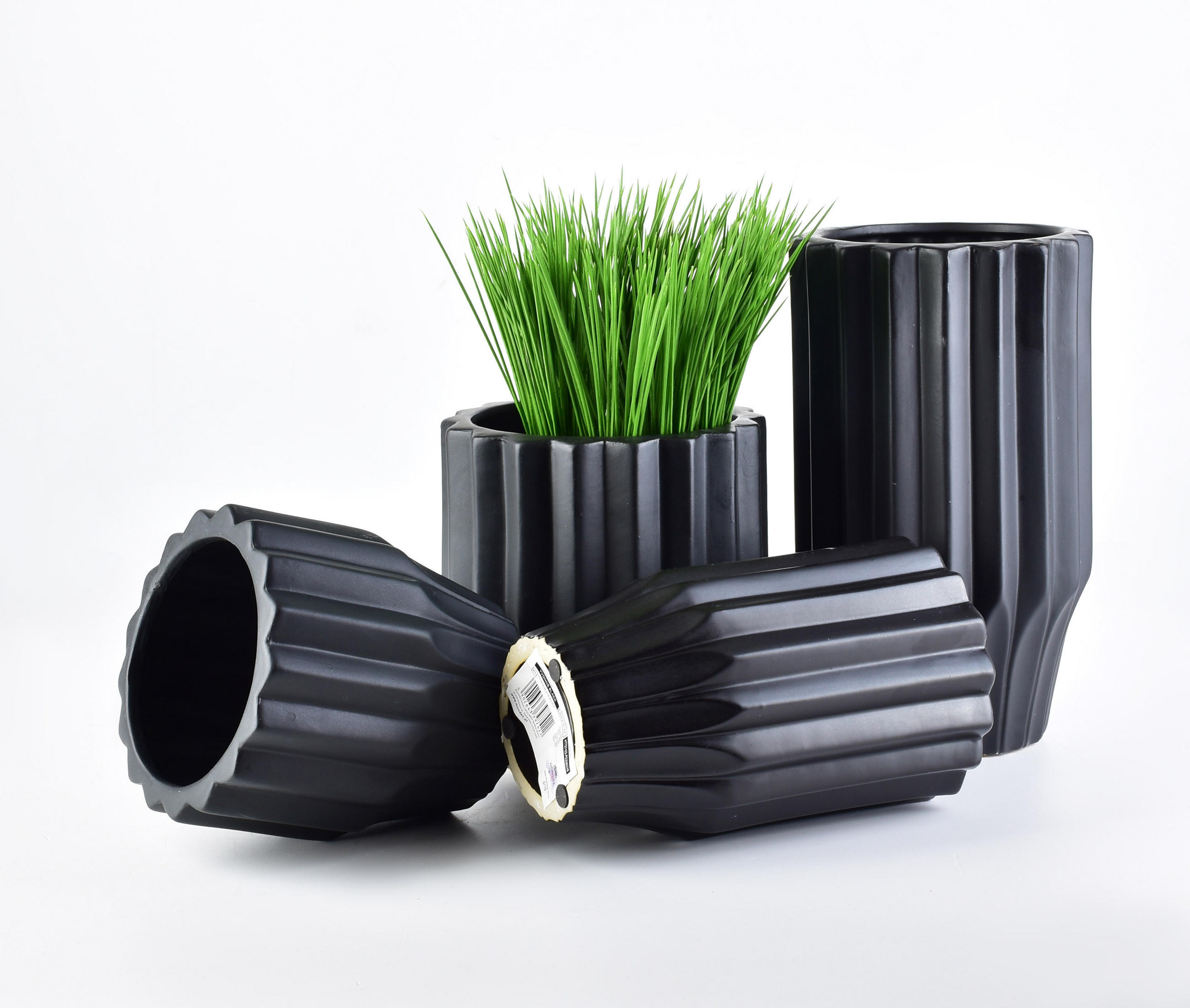 BLUMENTOPF Yvonne Schwarz 15/15/16.5 cm Keramik - Schwarz, Keramik (16.5cm) - Mondex