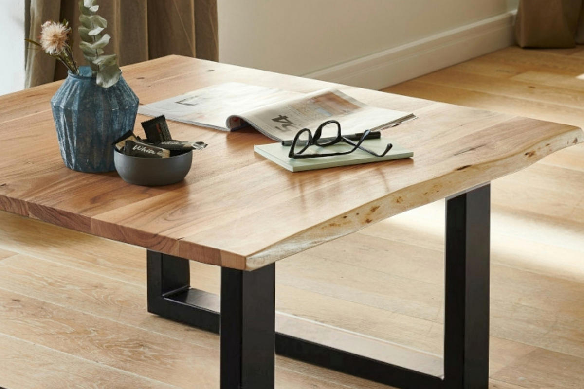 COUCHTISCH NOAH - Beige/Schwarz, Holz/Metall (80/80/43cm) - SAM