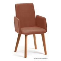 ARMLEHNSTUHL (4er-Set) Darcie 52x92x60 Eiche geölt/Cognac - Cognac/Eichefarben, Kunststoff (60/92/52cm) - 58aufmkessel