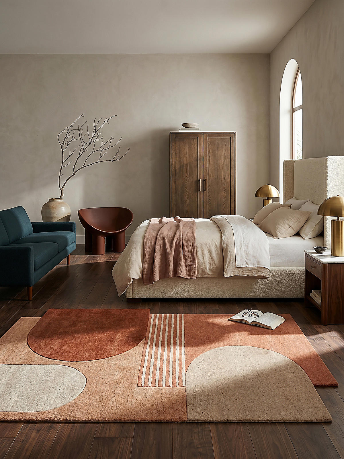 TEPPICH aus Wolle HALLEIN in Terrakotta, geometrisch-abstrakt, 150 x 240 cm - Orange, Textil (150/240cm) - KADIMA DESIGN