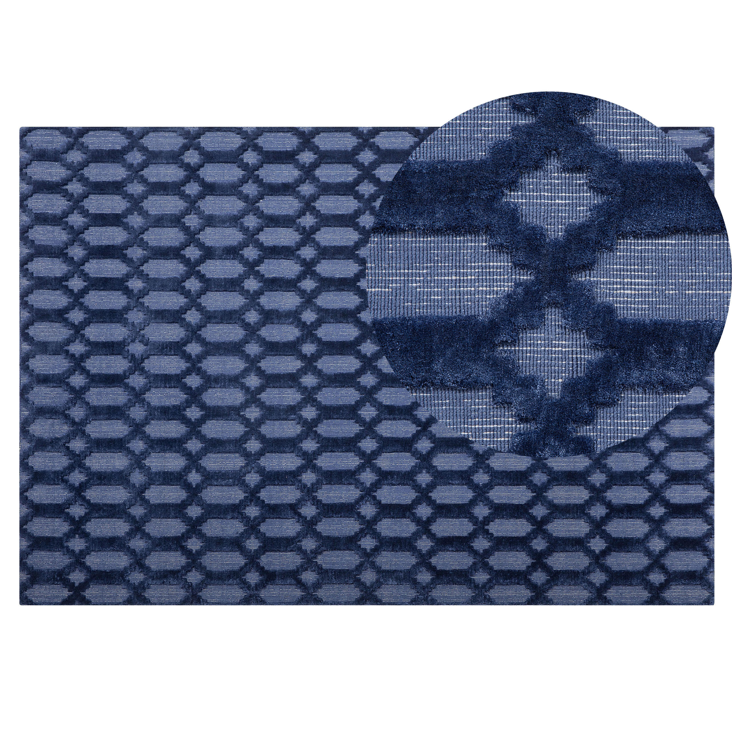 KURZFLOR-TEPPICH Cizre 200/140 cm - Blau, Naturmaterialen (140/200cm) - Beliani