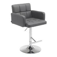 BARHOCKER Lederlook grau - Chromfarben/Grau, Textil/Metall (60/93/56cm) - CLP