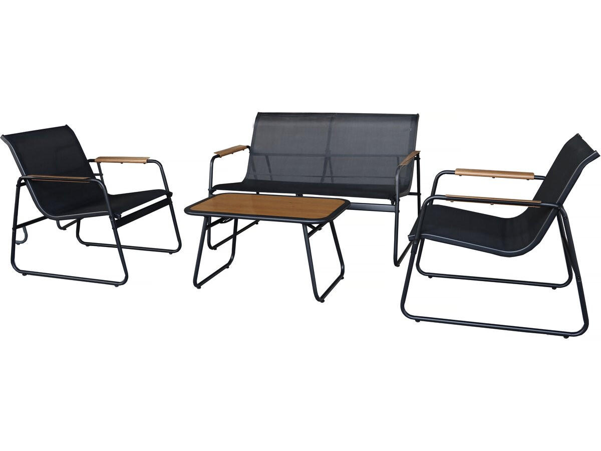 GARTENSITZGRUPPE sparta Schwarz - Schwarz, Metall - Habitat Garten