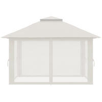 FALTPAVILLON 4x4 m mit 4 Netzvorhängen cremeweiß - Beige, Metall (392/283/392cm) - ComfortXL