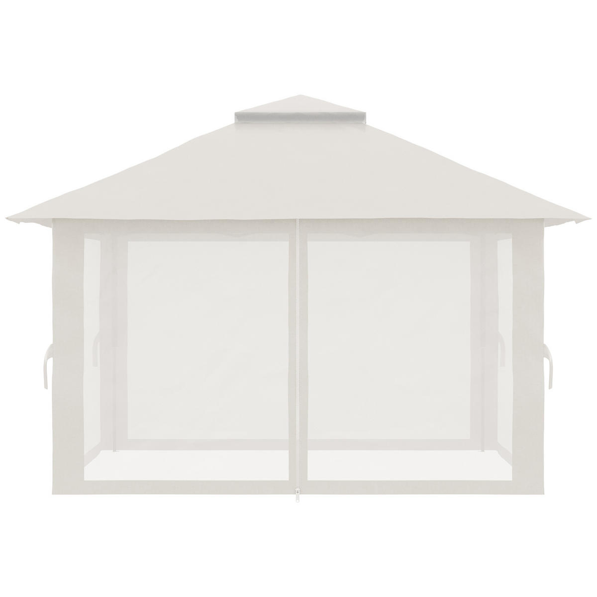 FALTPAVILLON 4x4 m mit 4 Netzvorhängen cremeweiß - Beige, Metall (392/283/392cm) - ComfortXL