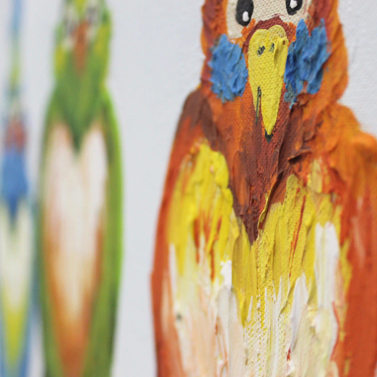 GEMÄLDE Lustige Vögel auf Keilrahmen 200x100 cm - Multicolor, Holz (200/100cm) - YS-art gallery