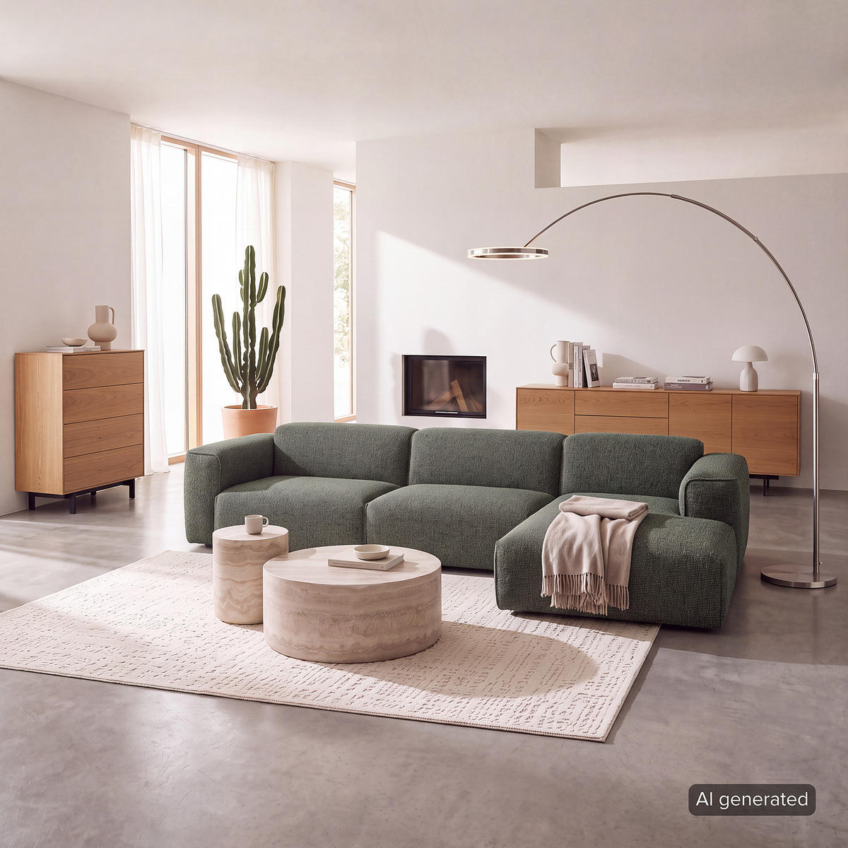 3-SITZER ECKSOFA mit Longchair - Schwarz/Grün, Kunststoff/Textil (317/173cm) - home24