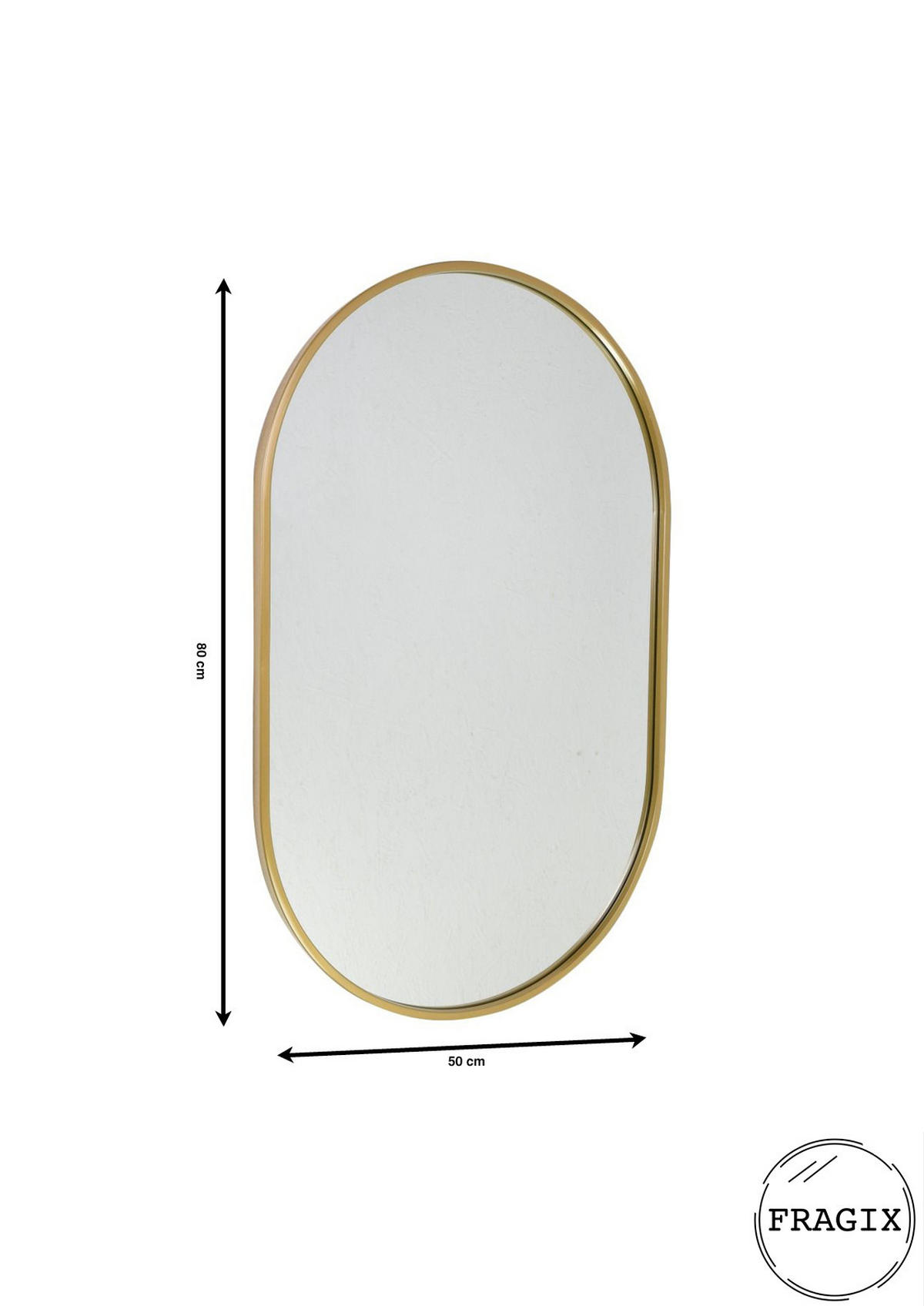 WANDSPIEGEL Boston Gold - Goldfarben, Metall (50/80/4cm) - Fragix