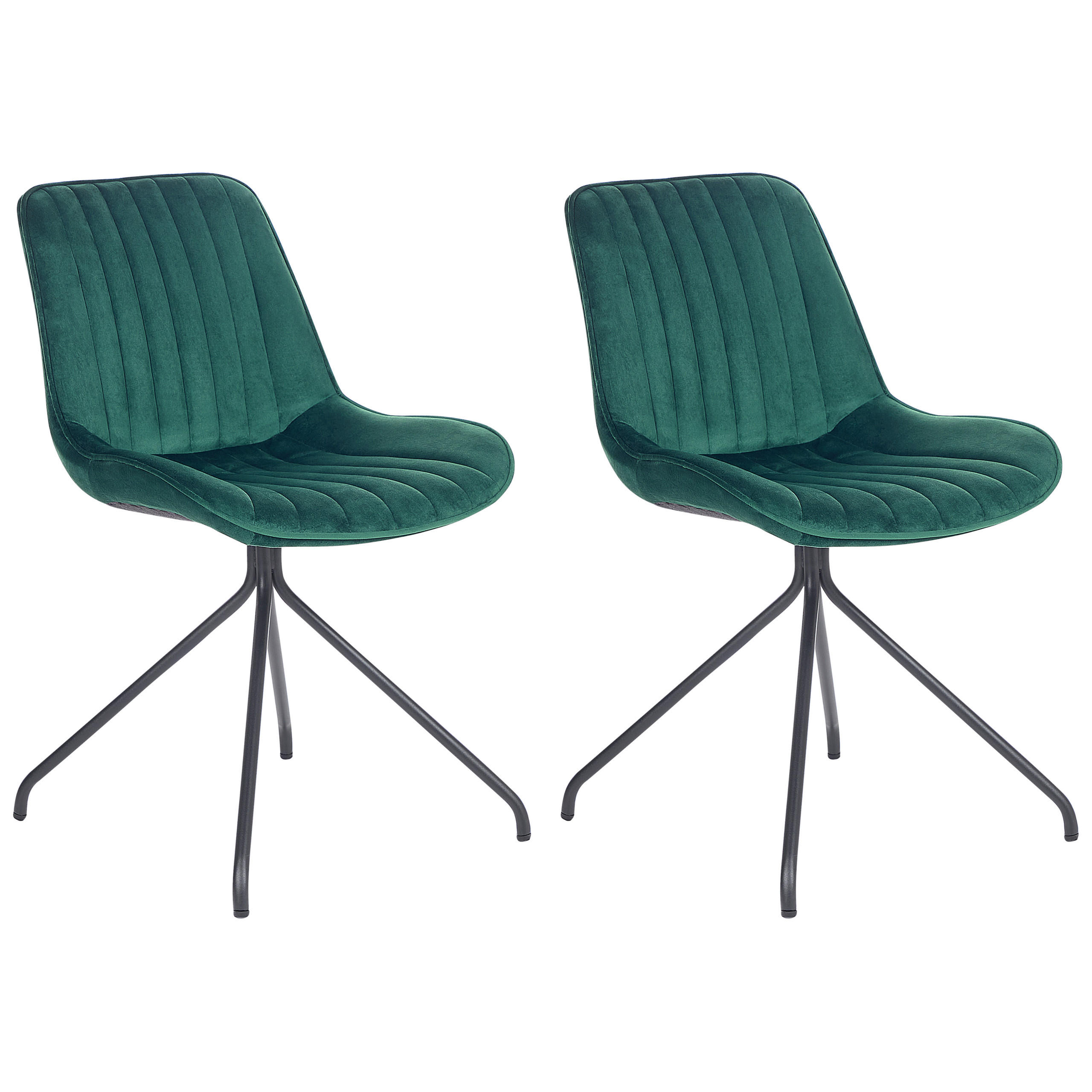 ÉTKEZŐSZÉK 2 darabos Szett Bársony Zöld Navasota - zöld, textil/fém (47/83/62cm) - Beliani
